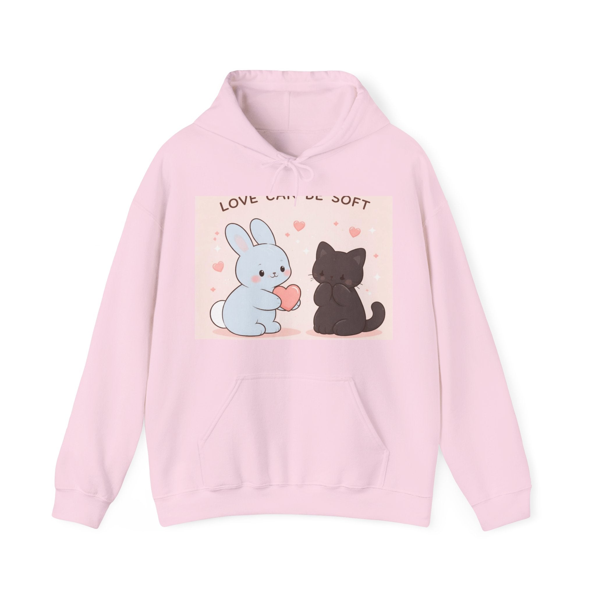 "LOVE CAN BE SOFT" Black Cat Hoodie | College Girl Gift | Fashion | KayKay Classics
