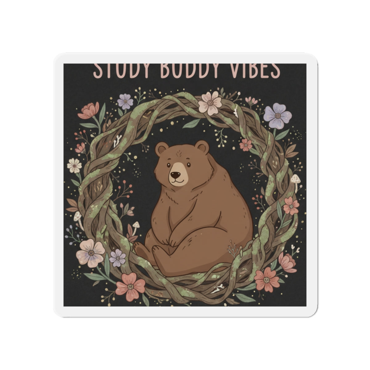 Bear Die-Cut Magnet – Study Buddy Vibes