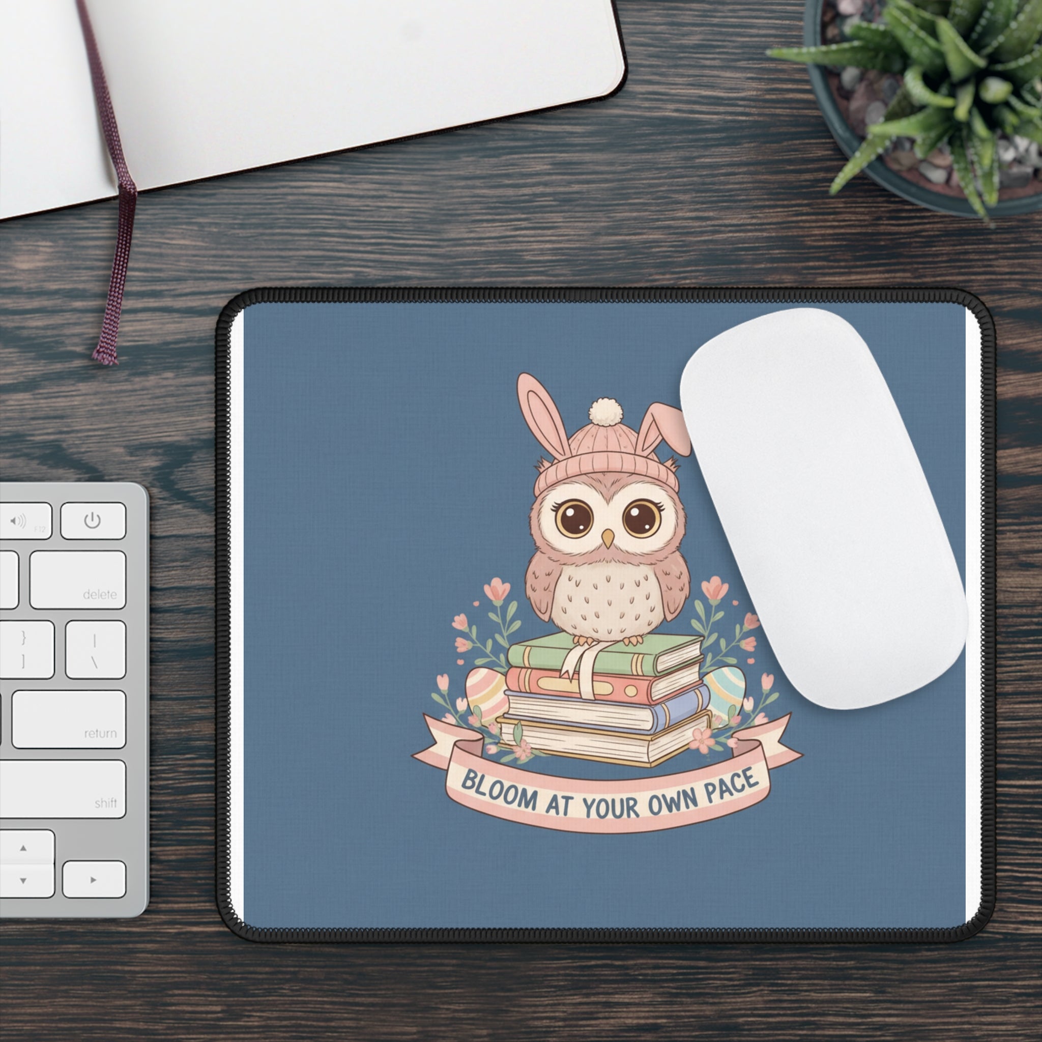 Bunny Mouse Pad – Bloom at Your Own Pace