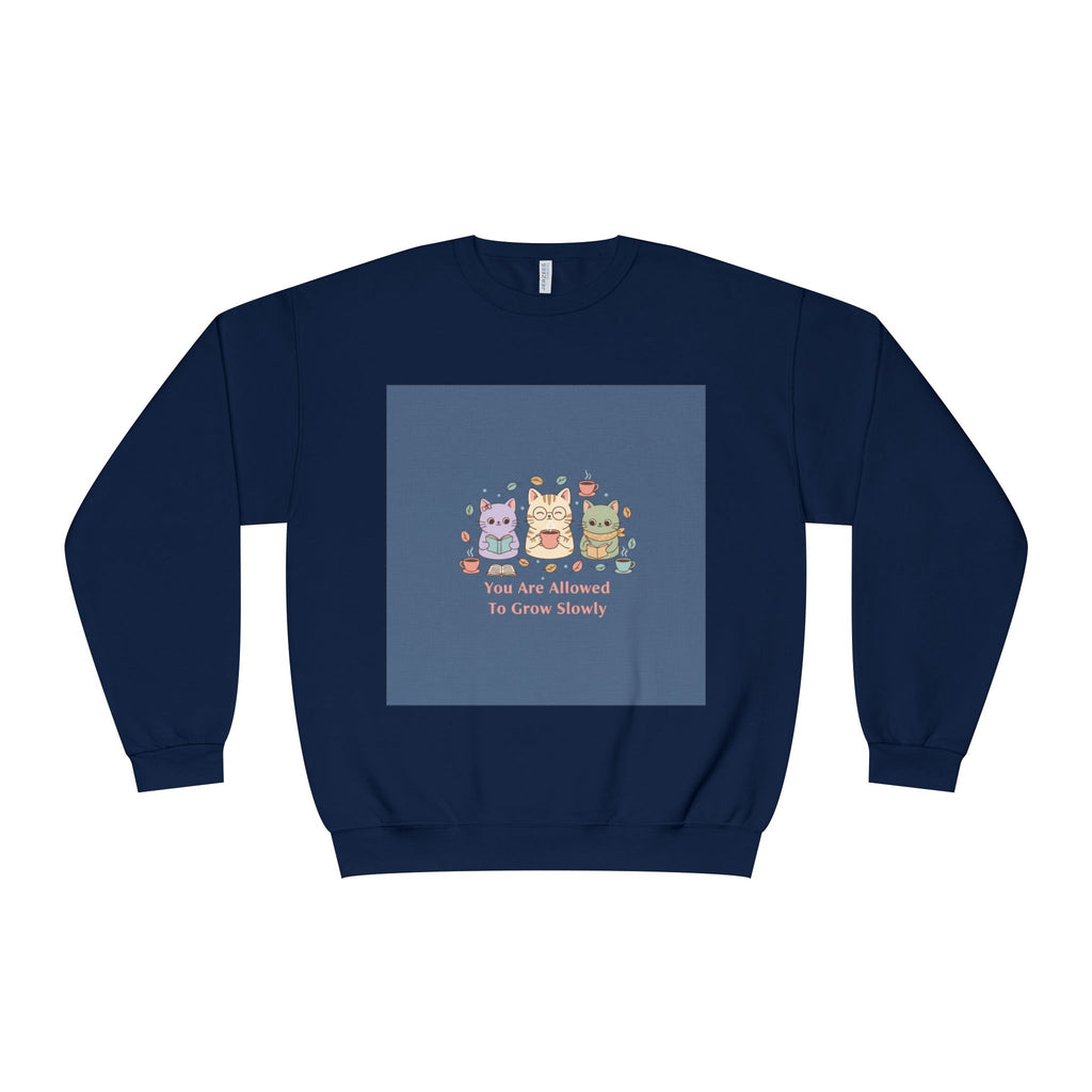 Cats With Glasses Crewneck Sweatshirt – You Are Allowed to Grow Slowly