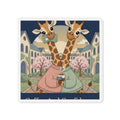 Giraffes Die-Cut Magnet – Coffee and Confidence