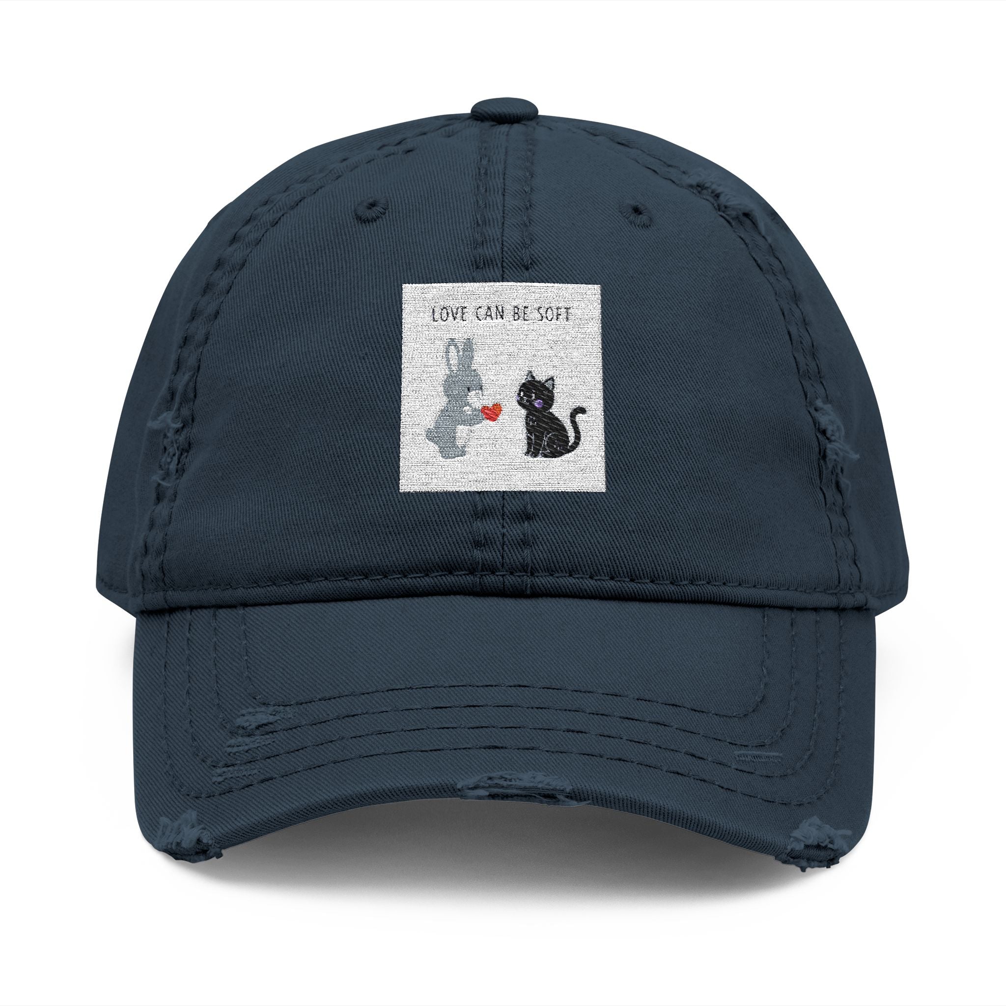 "LOVE CAN BE SOFT" Black Cat Dad Hat | College Girl Gift | Fashion | KayKay Classics