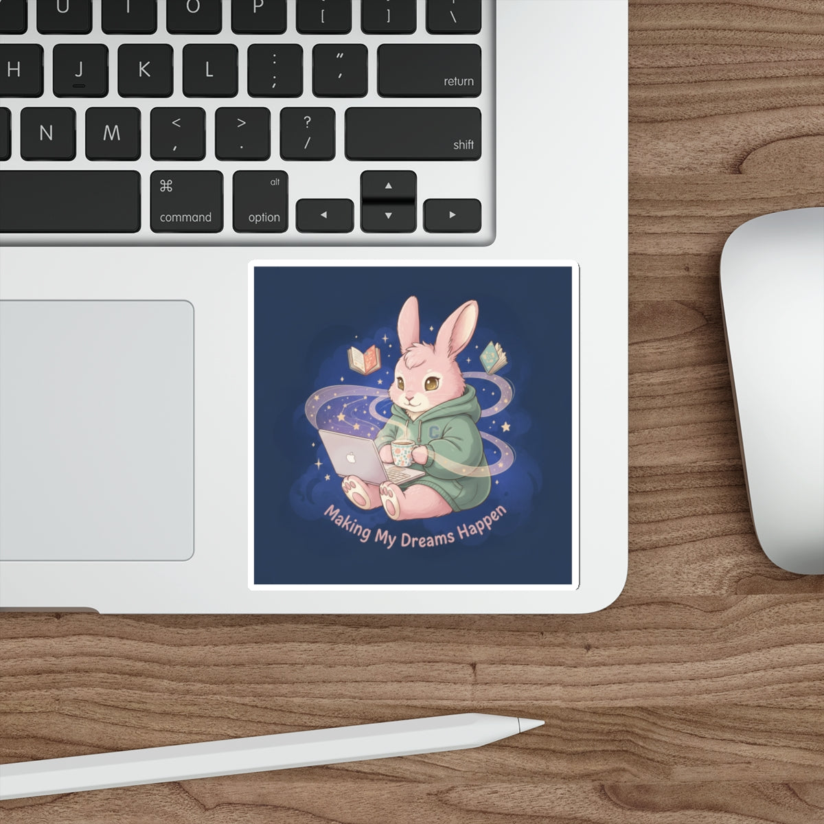 Rabbit Die-Cut Sticker – Making My Dreams Happen