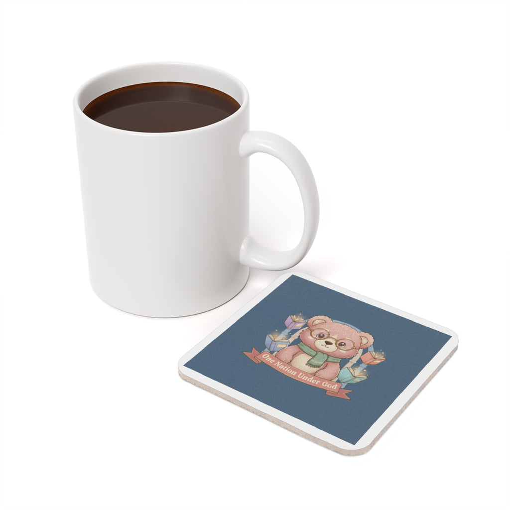 Bear Cork Coaster – One Nation Under God