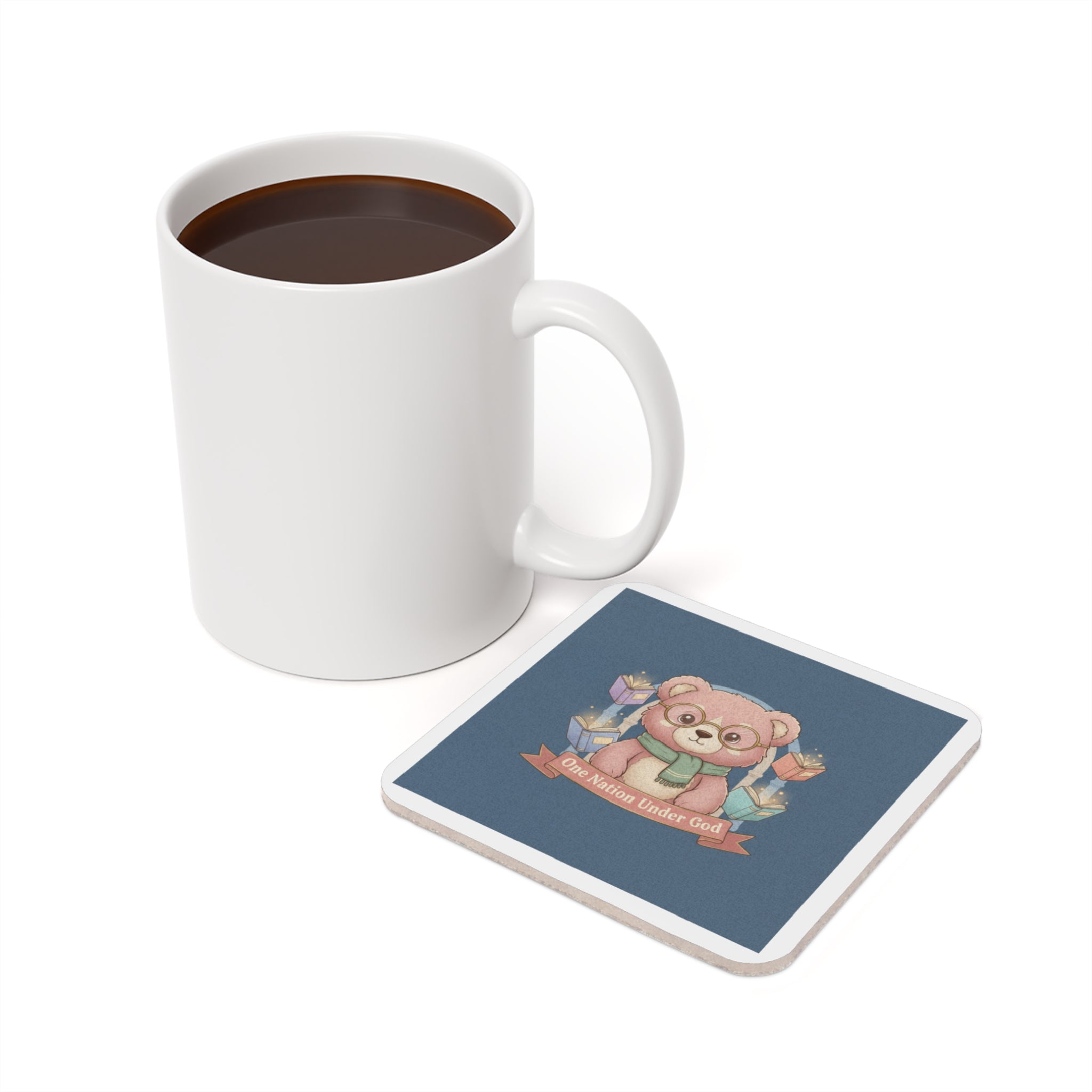 Bear Cork Coaster – One Nation Under God