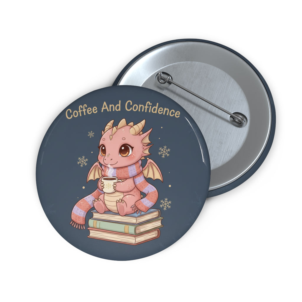 Dragon Pin Button – Coffee and Confidence