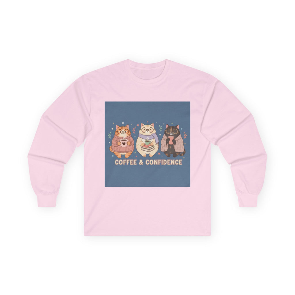 Cat Long Sleeve Tee – Coffee & Confidence