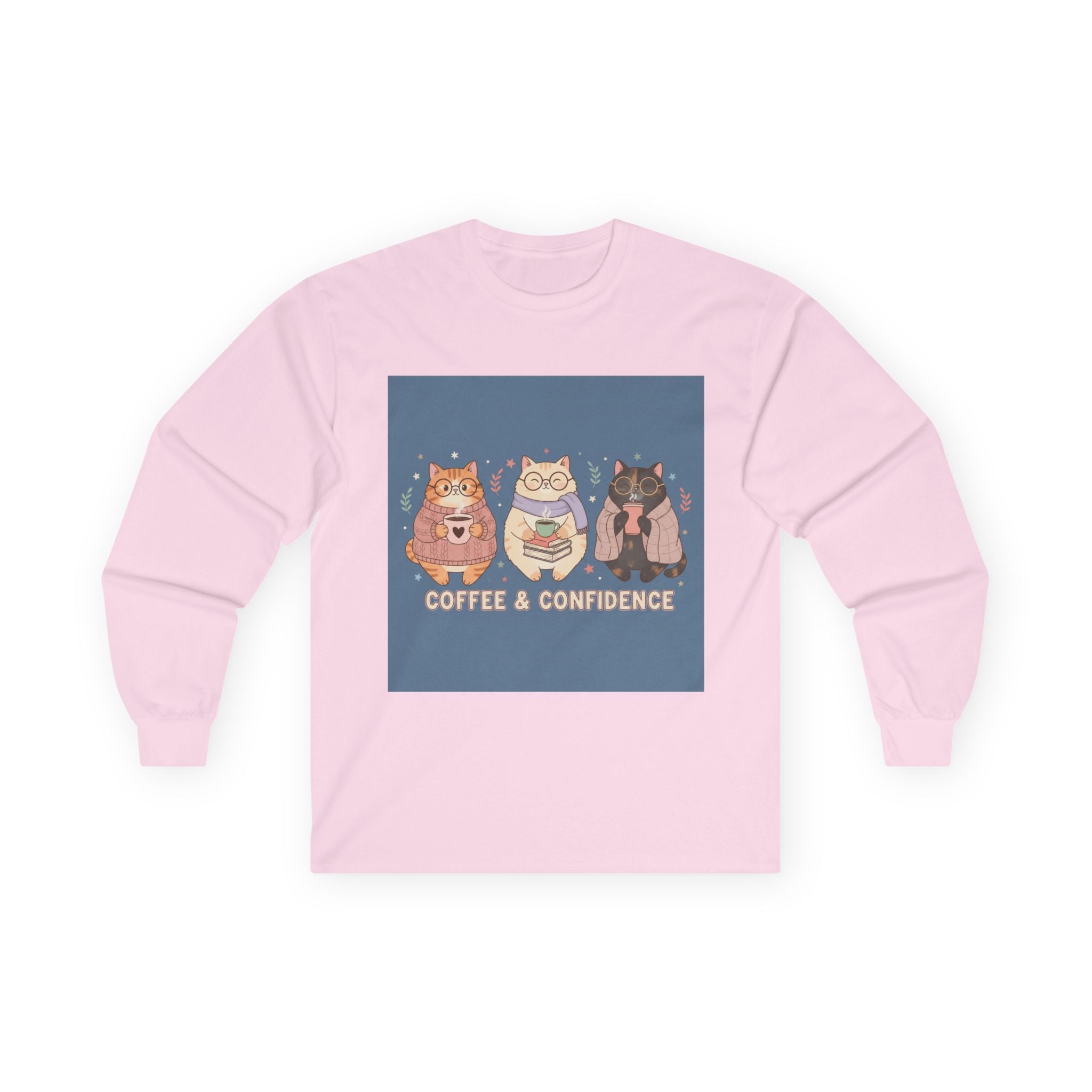 Cat Long Sleeve Tee – Coffee & Confidence