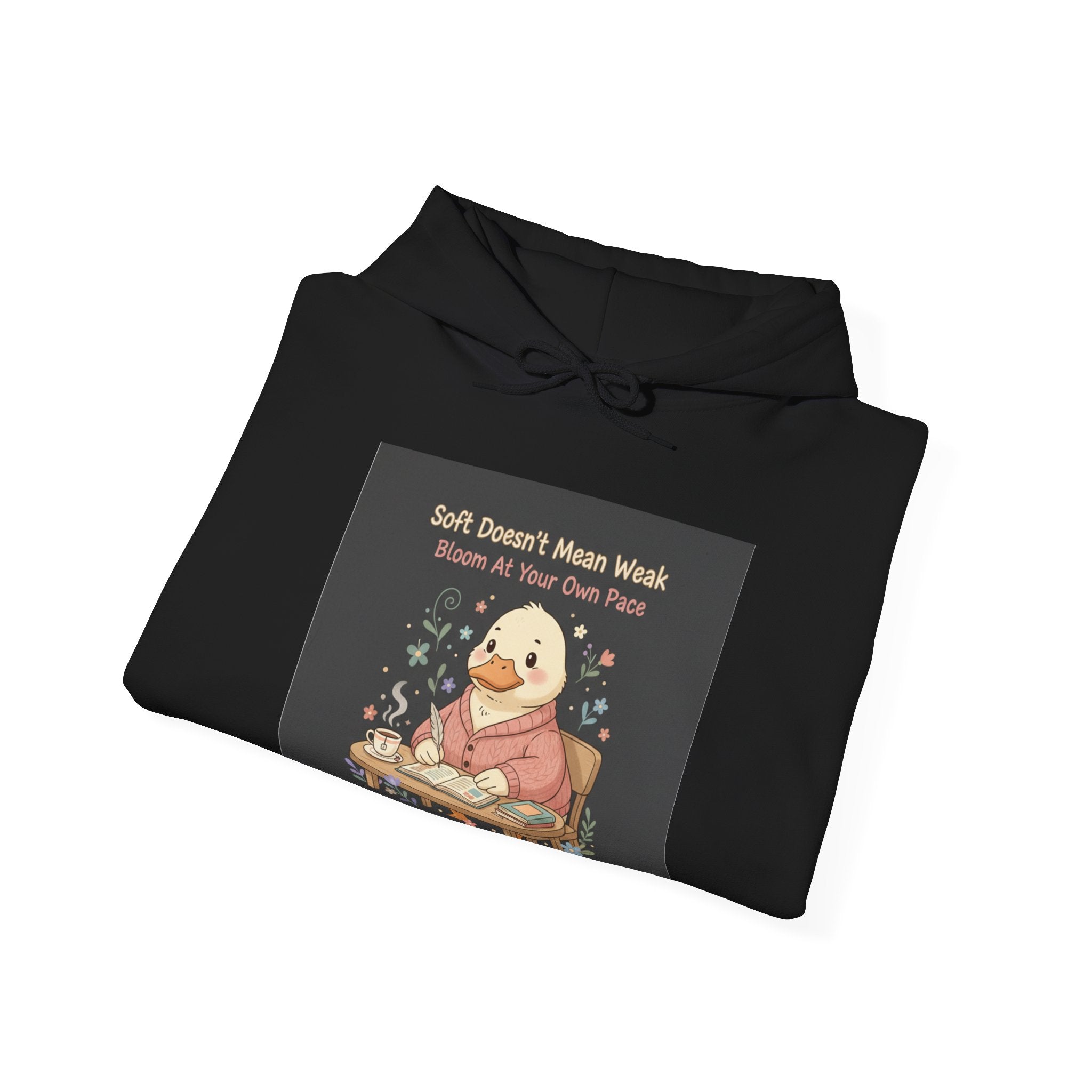 Duck In A Cardigan Hoodie – Soft Doesnt Mean Weak Bloom at Your Own