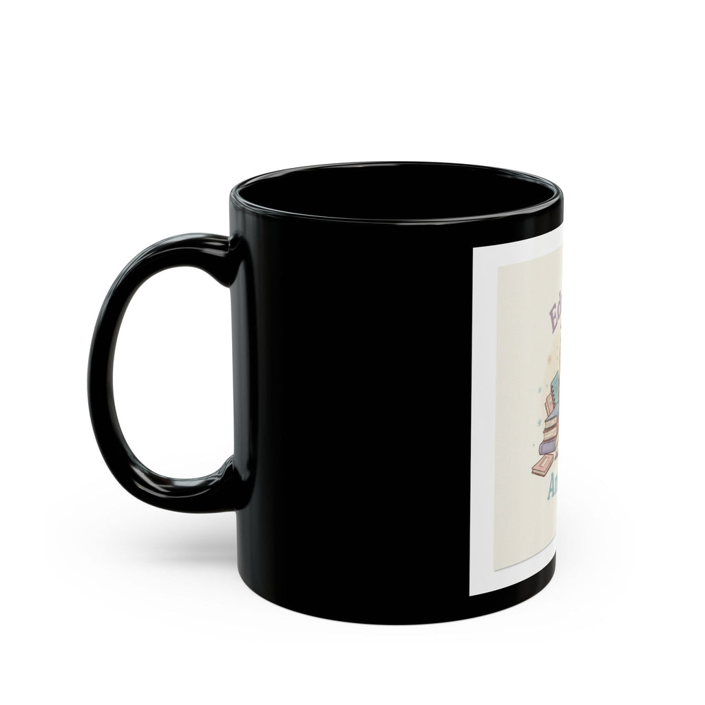 Educated And Cute Owl Black Mug 11oz