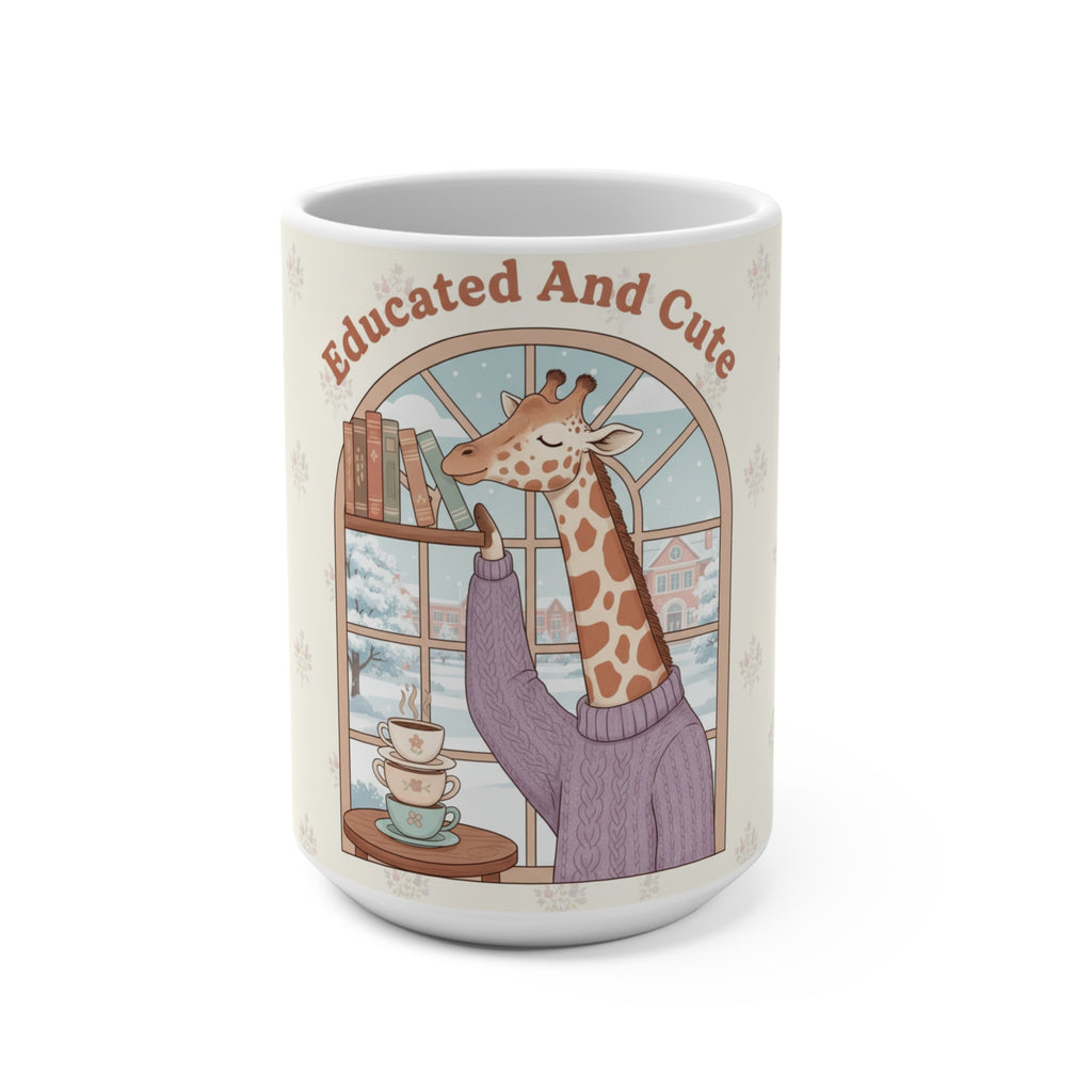 Educated And Cute Giraffe Mug 15oz
