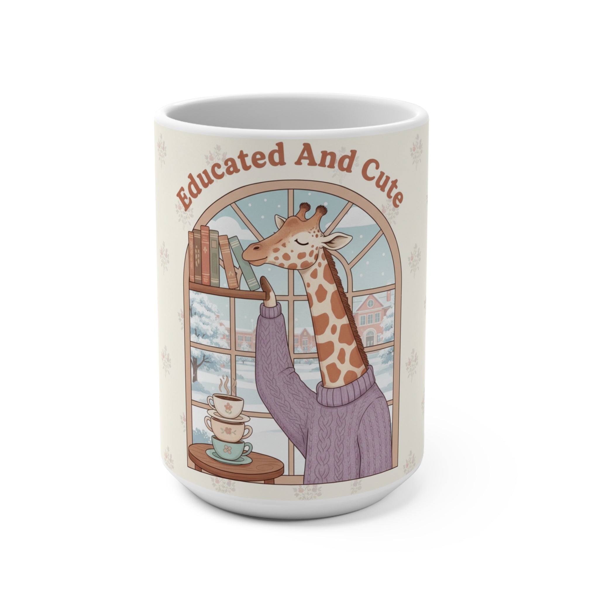 Educated And Cute Giraffe Mug 15oz