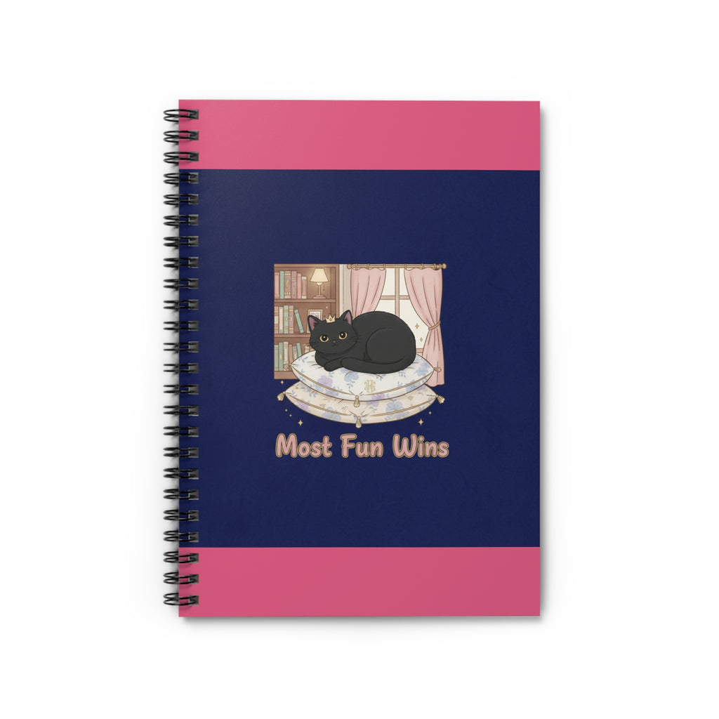 Black Cat Spiral Notebook – Most Fun Wins