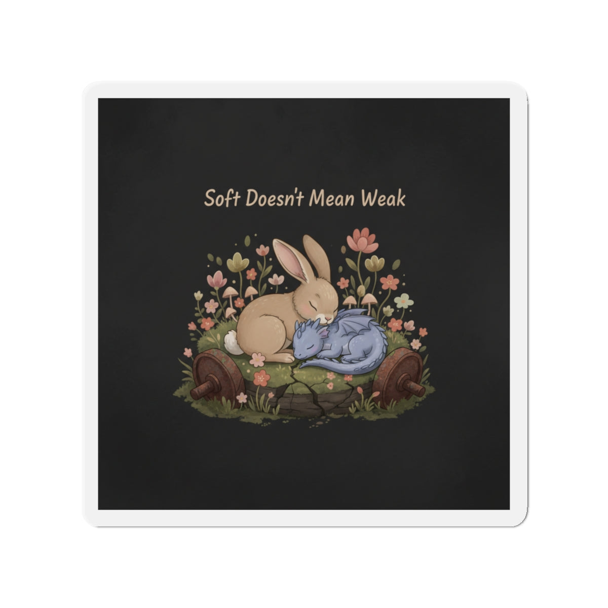 Dragon Die-Cut Magnet – Soft Doesnt Mean Weak