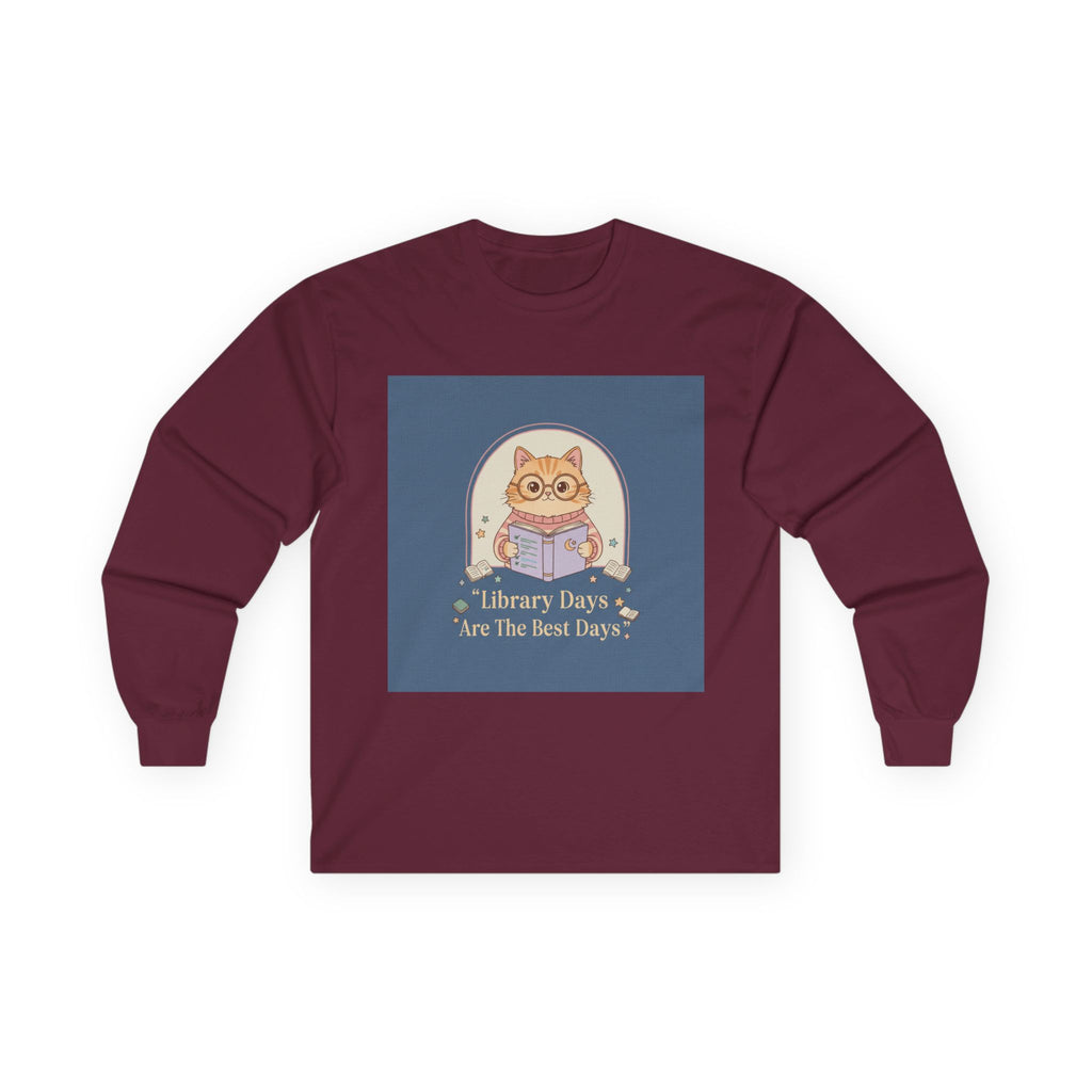 Cat Long Sleeve Tee – Library Days Are the Best Days