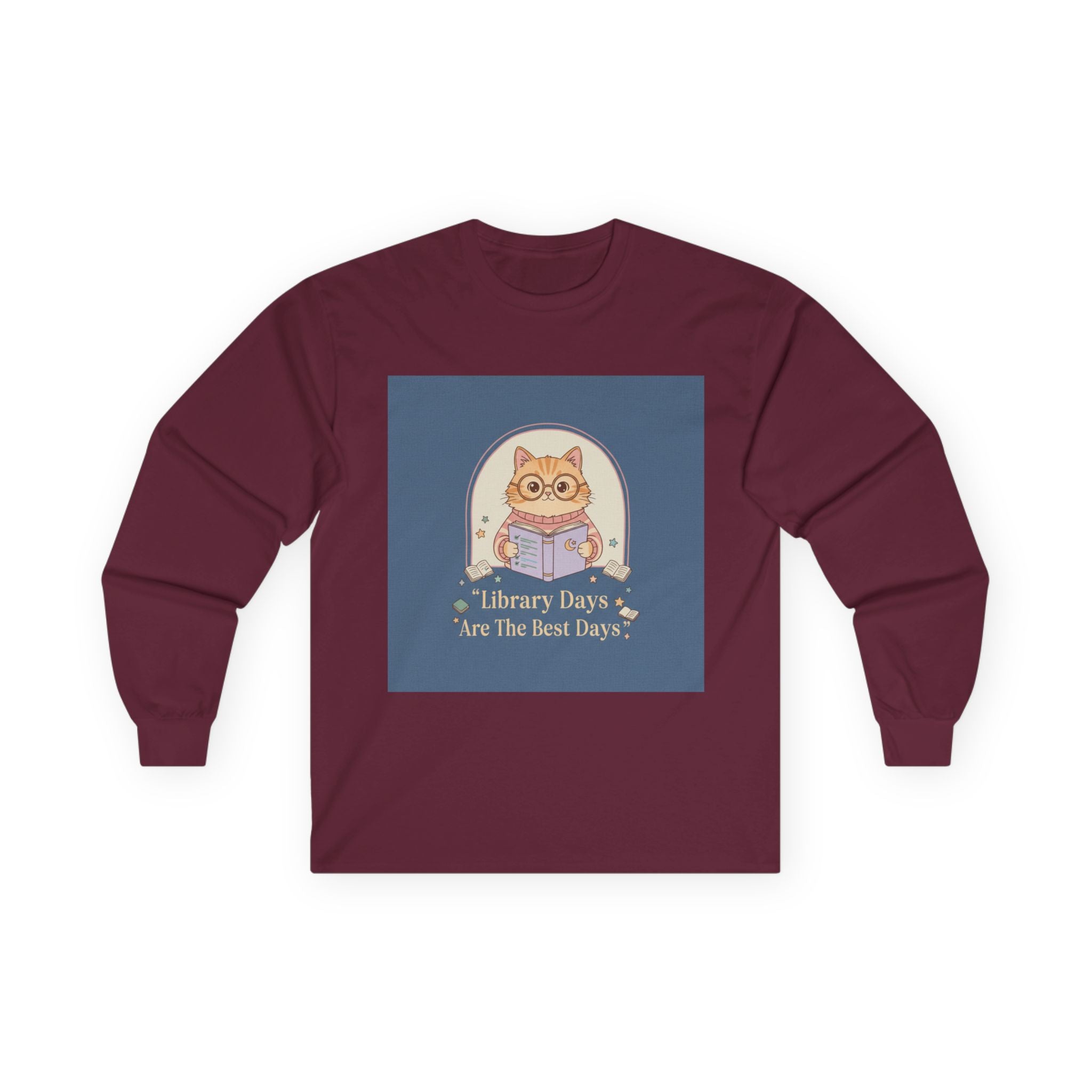 Cat Long Sleeve Tee – Library Days Are the Best Days
