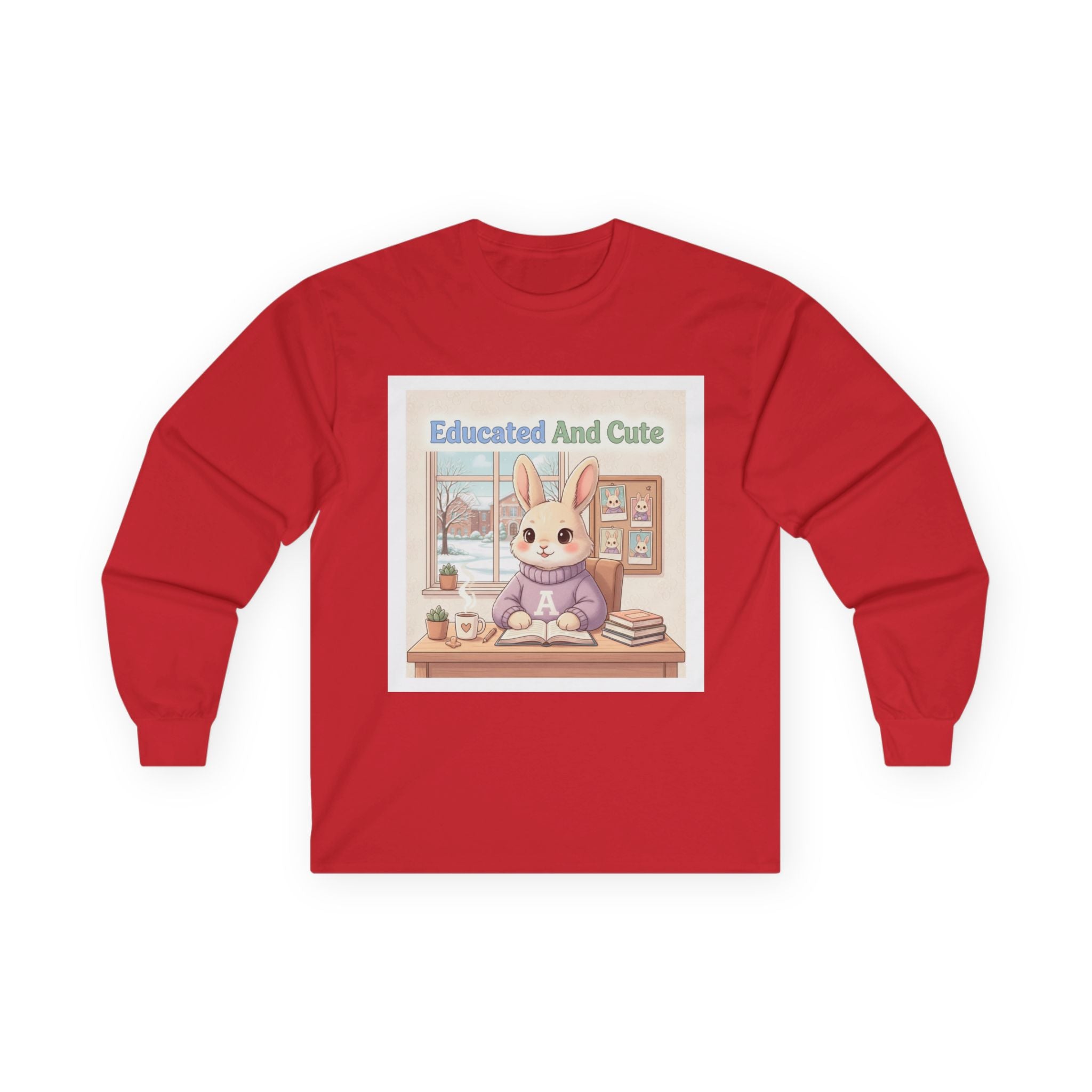 Educated And Cute Rabbit Long Sleeve Tee