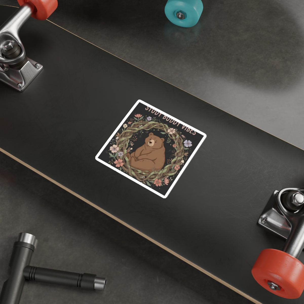 Bear Die-Cut Sticker – Study Buddy Vibes