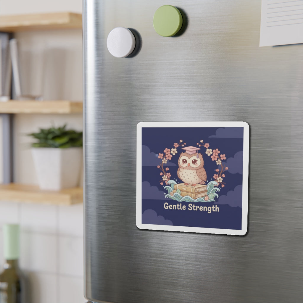Owl Die-Cut Magnet – Gentle Strength