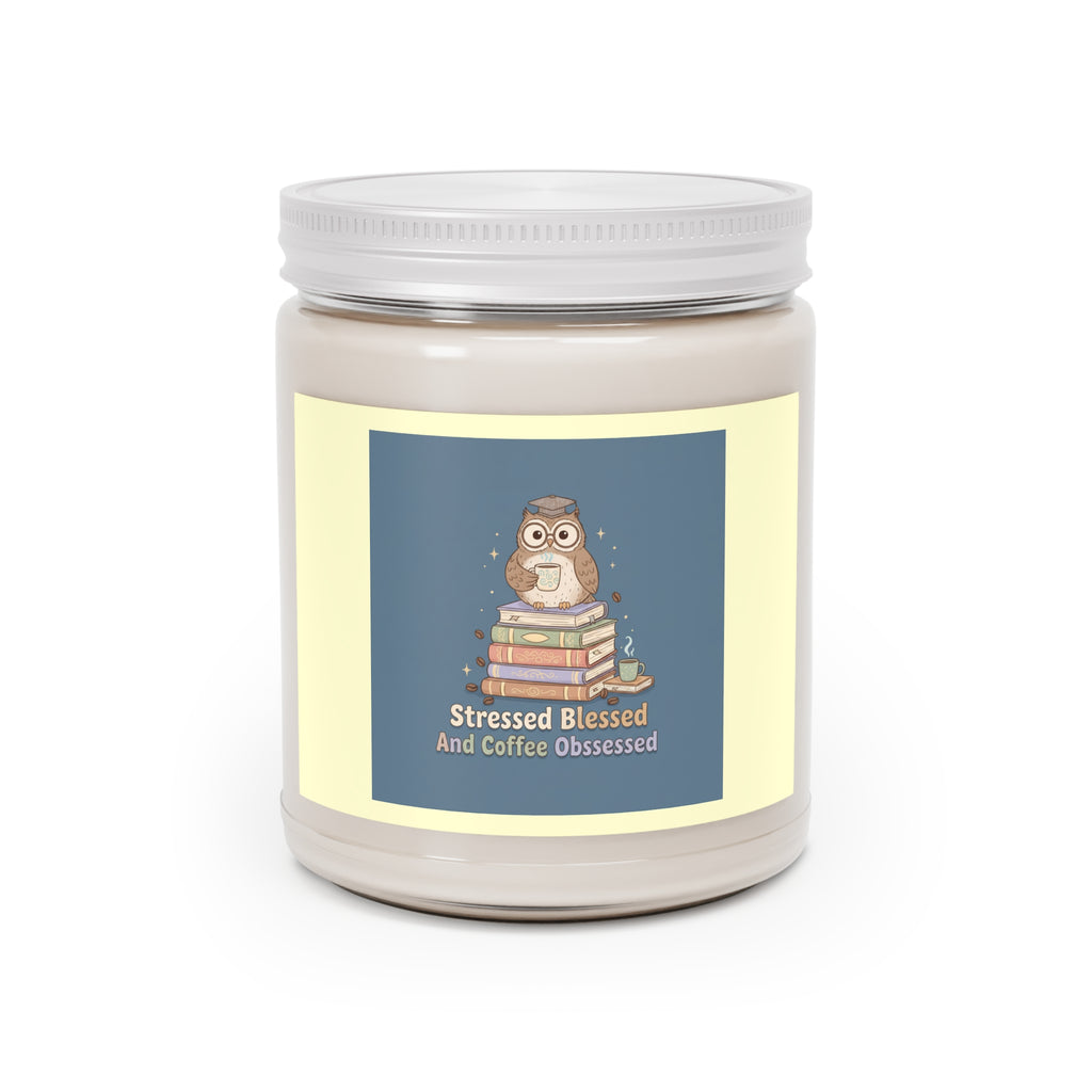 stressed blessed and coffee obsessed Scented Candle