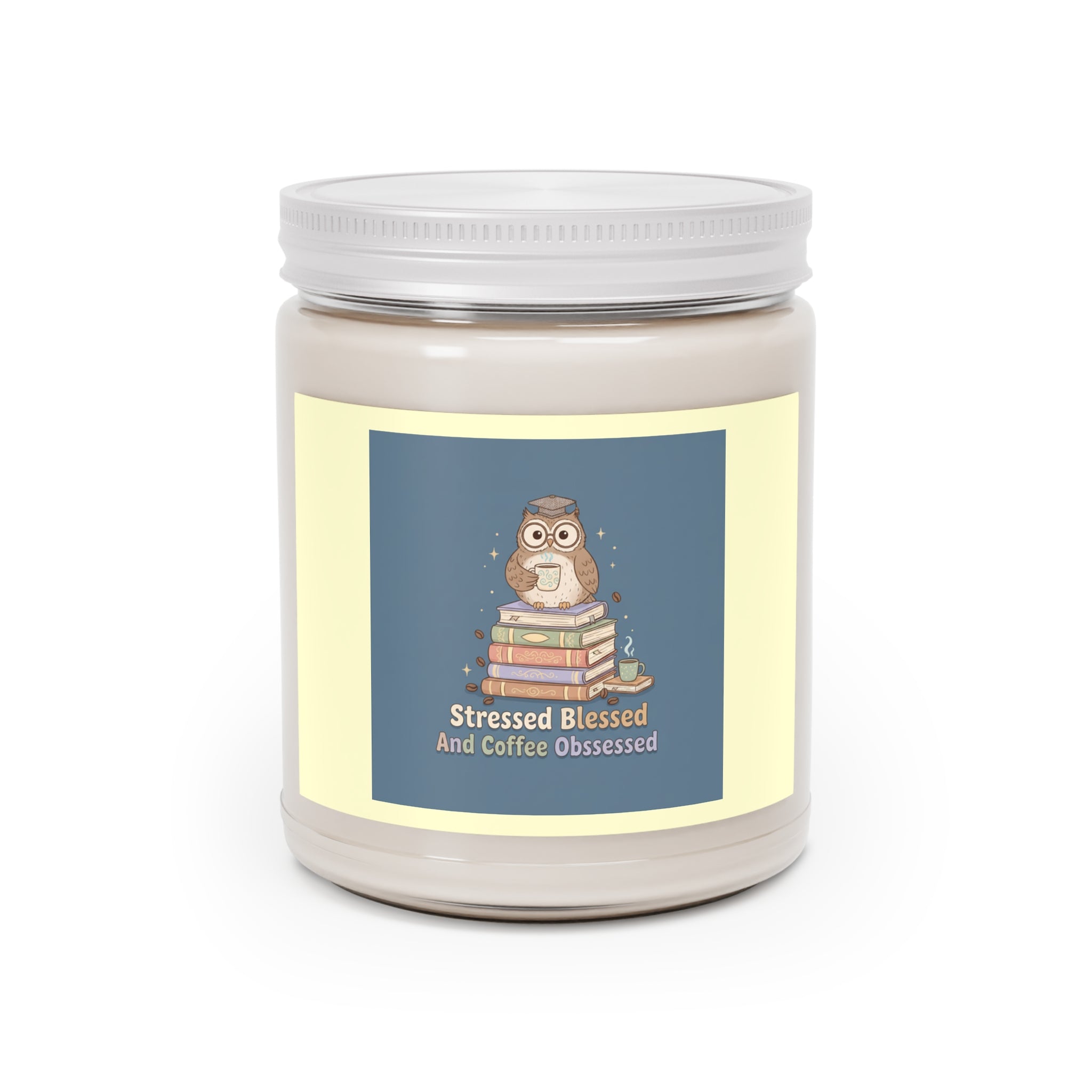 stressed blessed and coffee obsessed Scented Candle