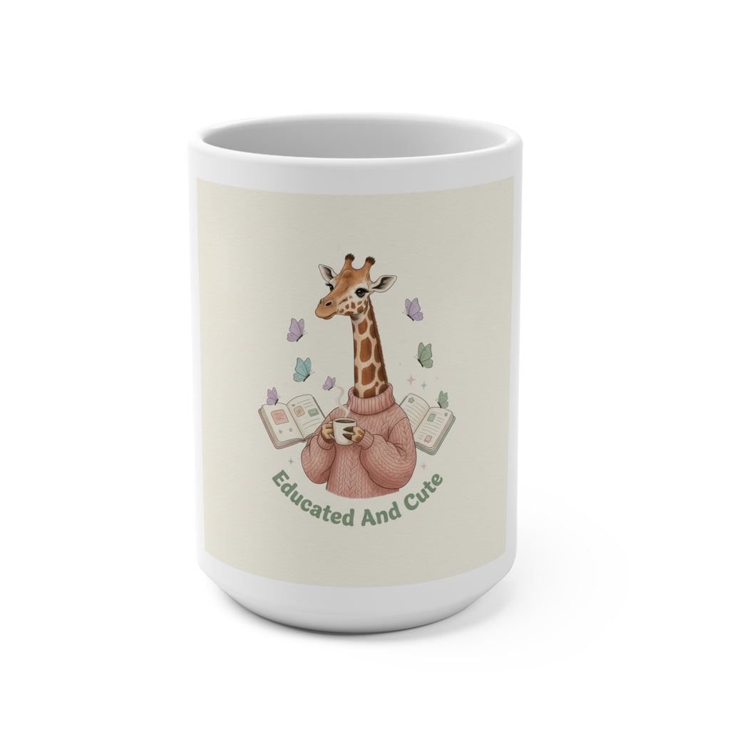 Educated And Cute Giraffe Mug 15oz