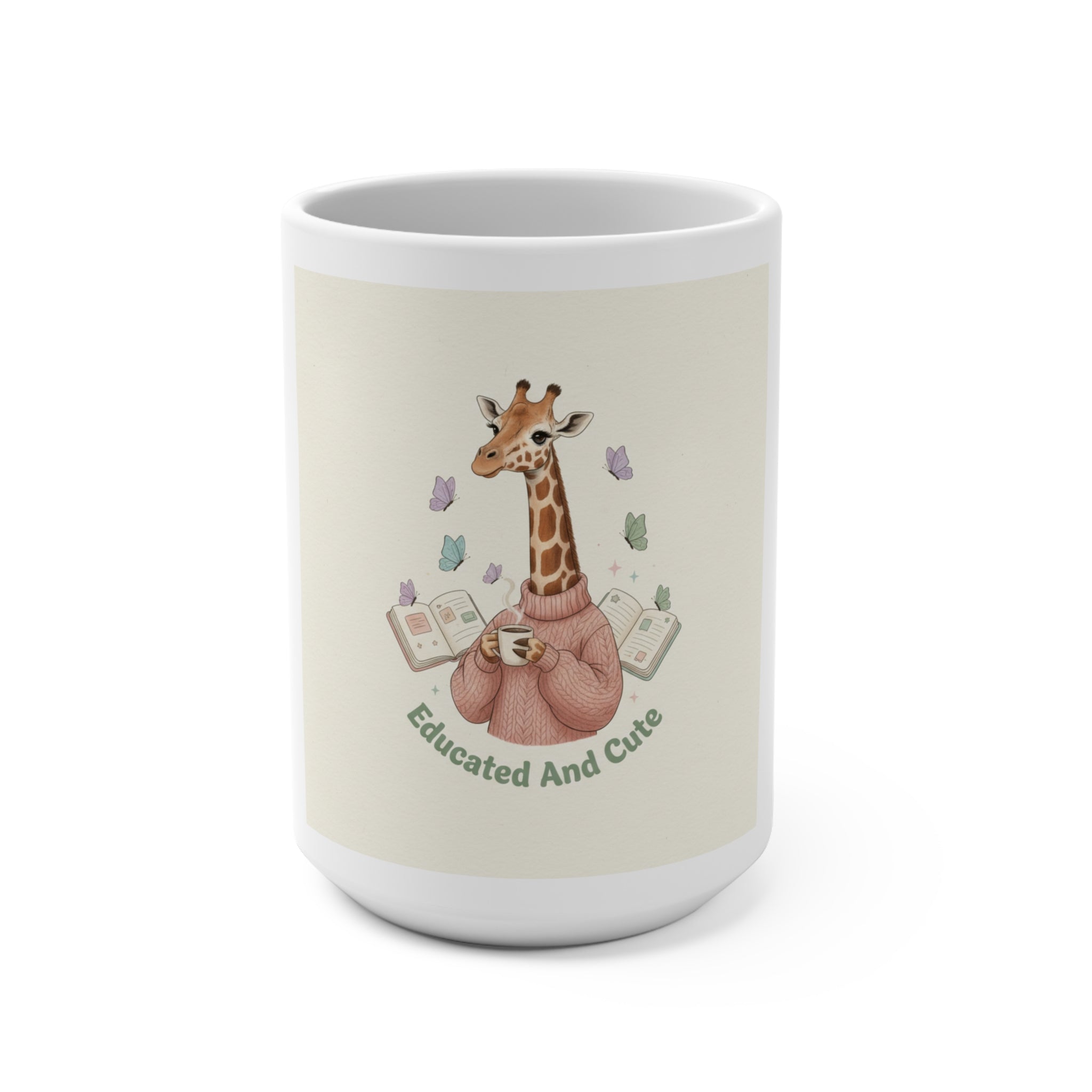 Educated And Cute Giraffe Mug 15oz