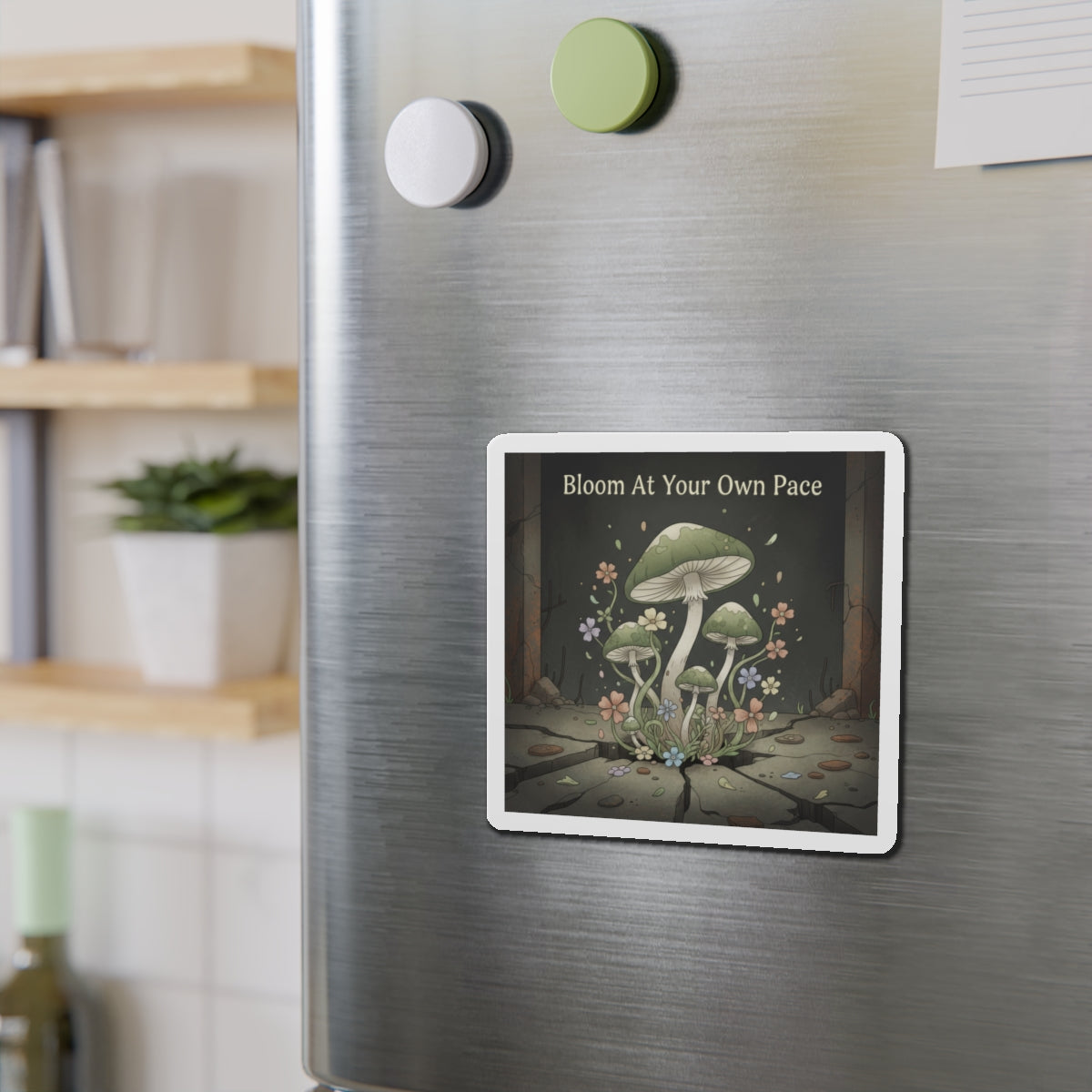 Black Cat Die-Cut Magnet – Bloom at Your Own Pace