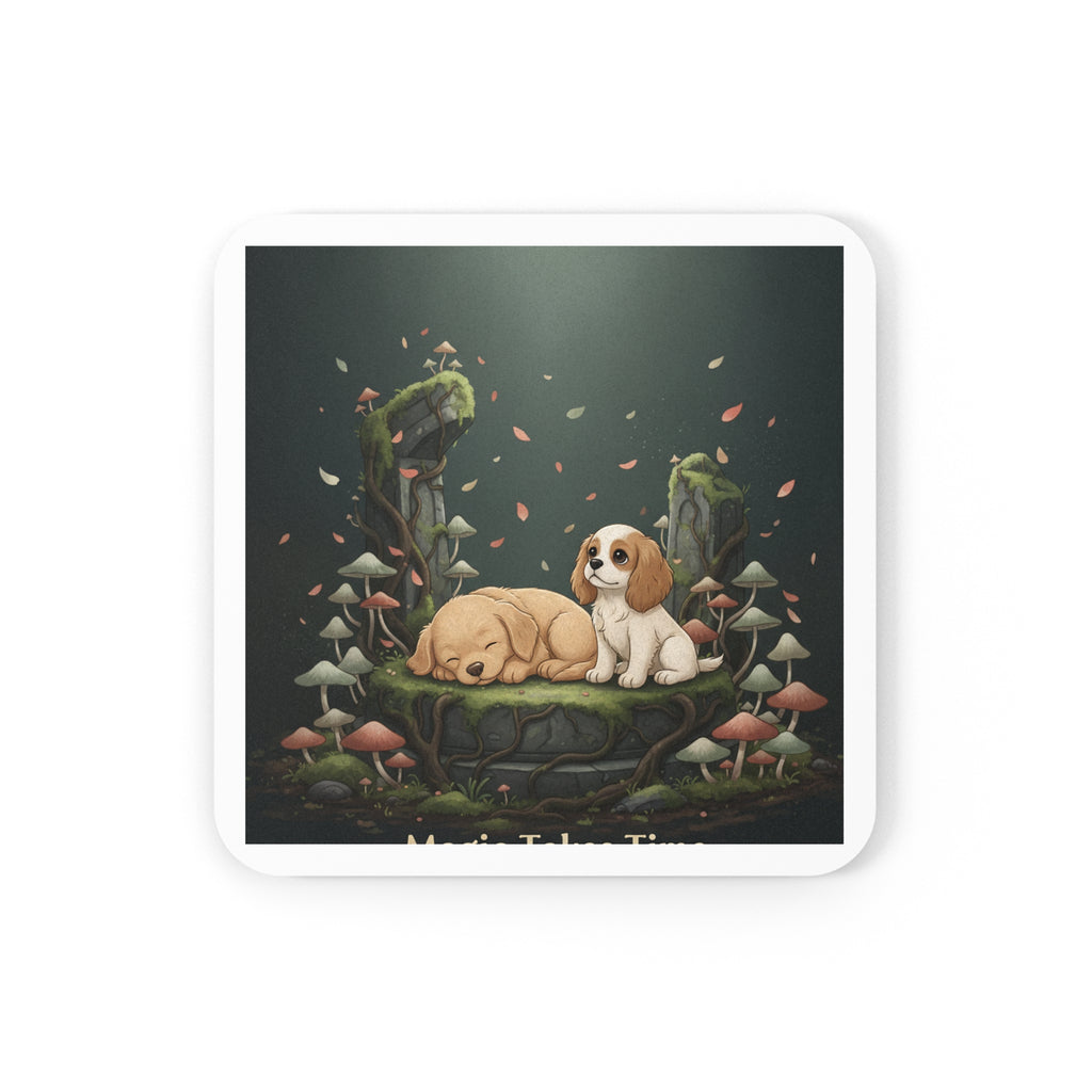 Puppies Cork Coaster – Magic Takes Time