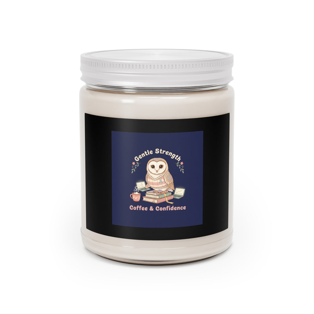 Owl Scented Candle – Gentle Strength Coffee Confidence