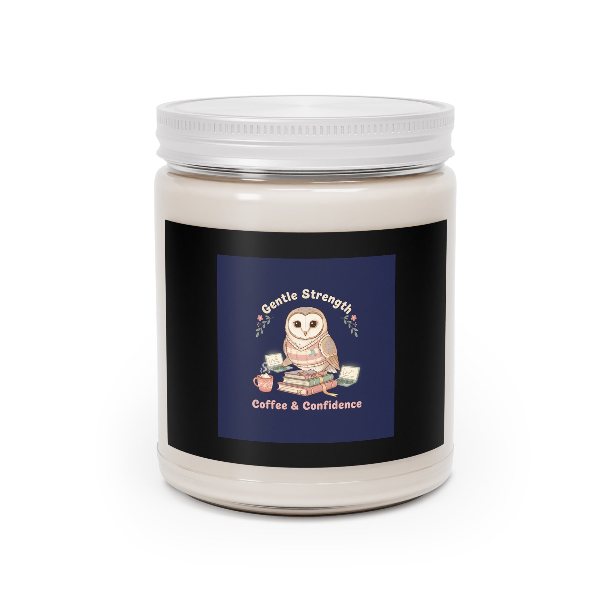 Owl Scented Candle – Gentle Strength Coffee Confidence