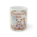 Educated And Cute Panda, giraffe Mug 11oz