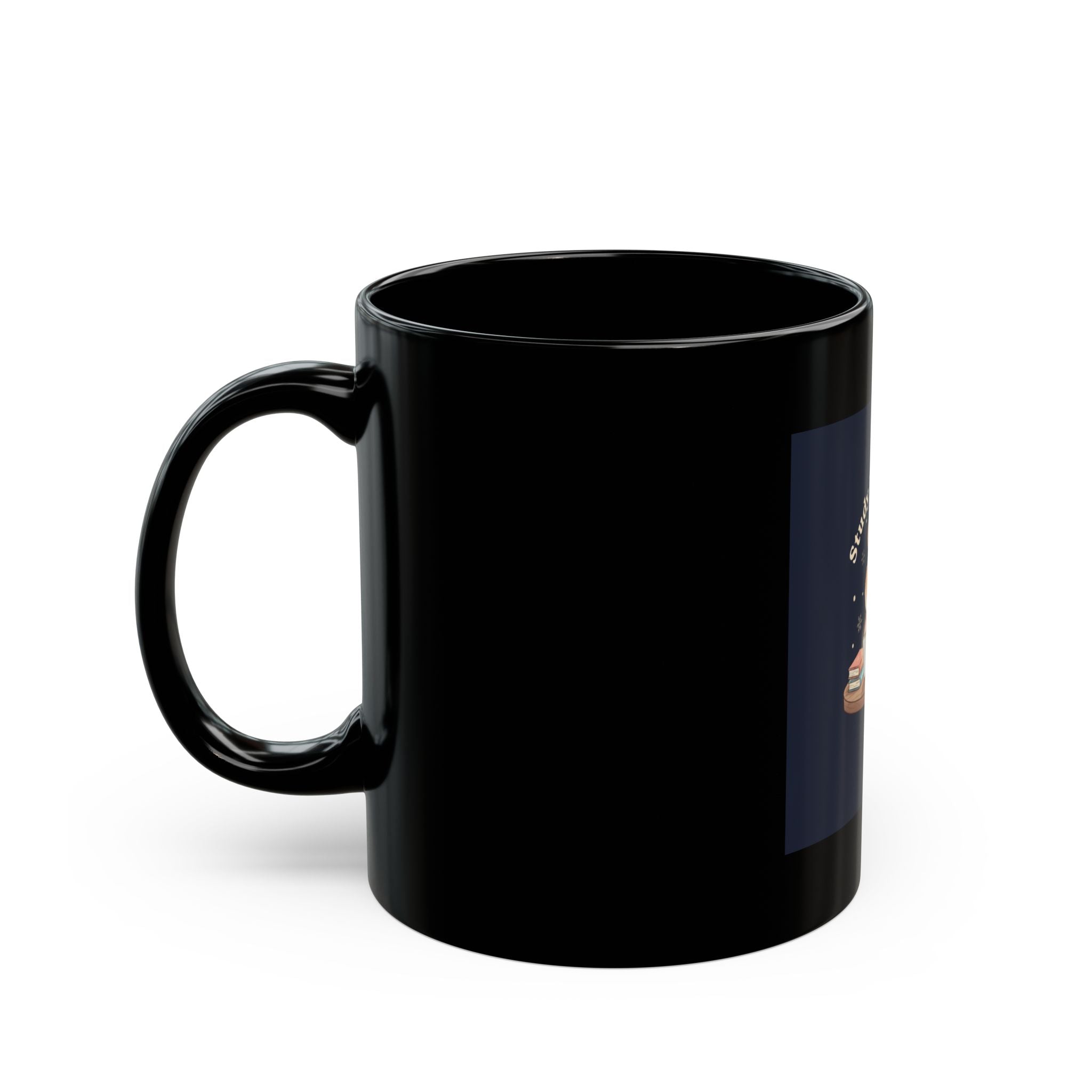 Study Buddy Vibes Black Mug 11oz