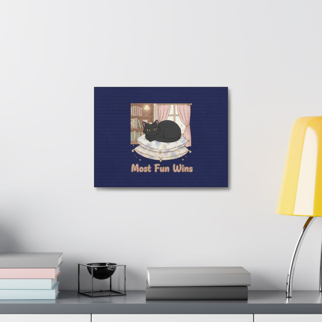 Black Cat Canvas Print – Most Fun Wins