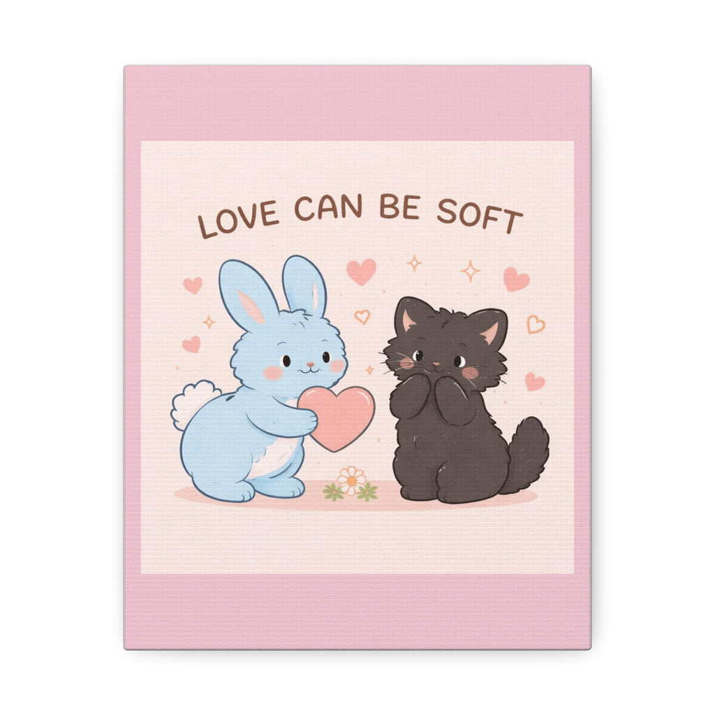 "LOVE CAN BE SOFT" Black Cat Canvas | College Girl Gift | Fashion | KayKay Classics