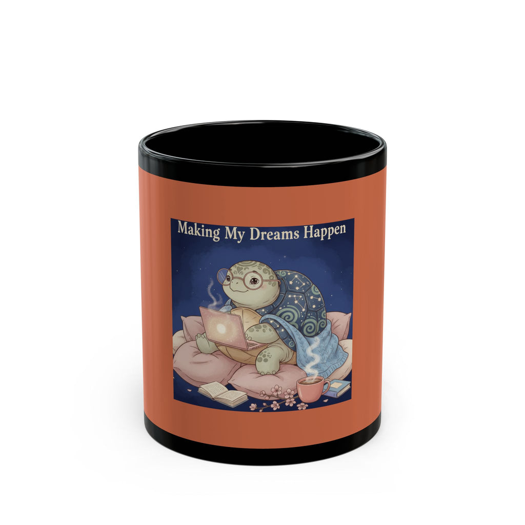Turtle Black Mug 11oz – Making My Dreams Happen
