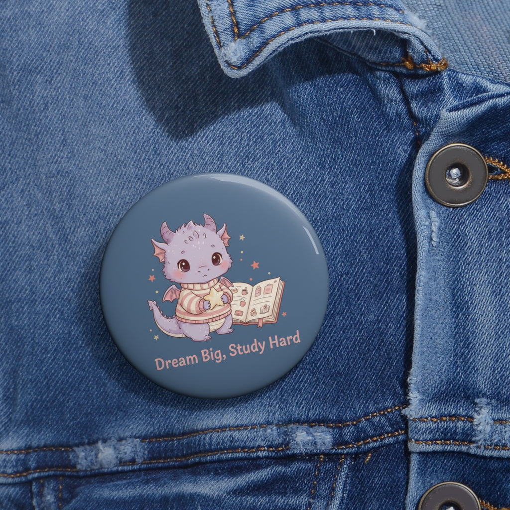 Dragon Pin Button – Dream Big Study Hard