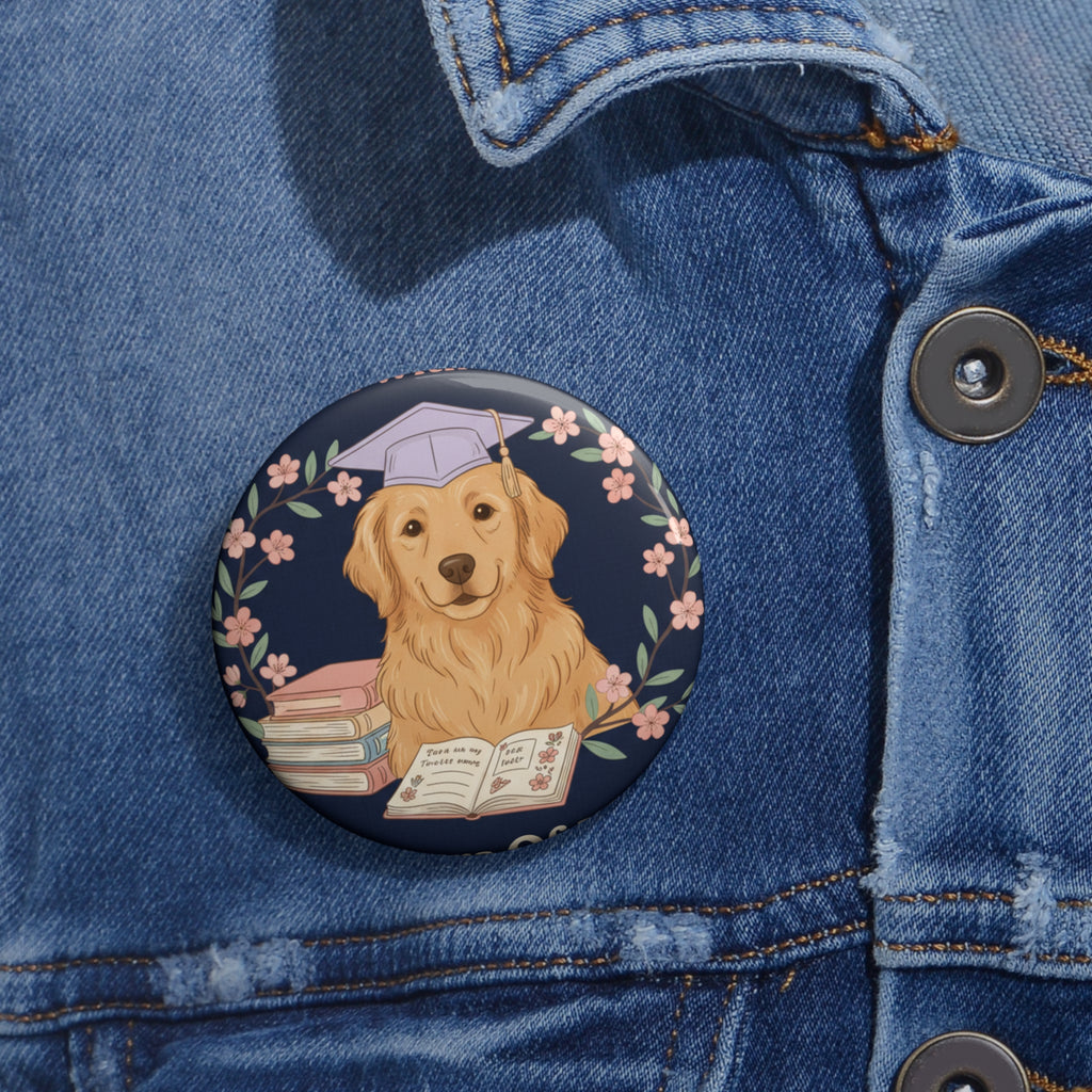Golden Retriever Pin Button – Bloom With Grace