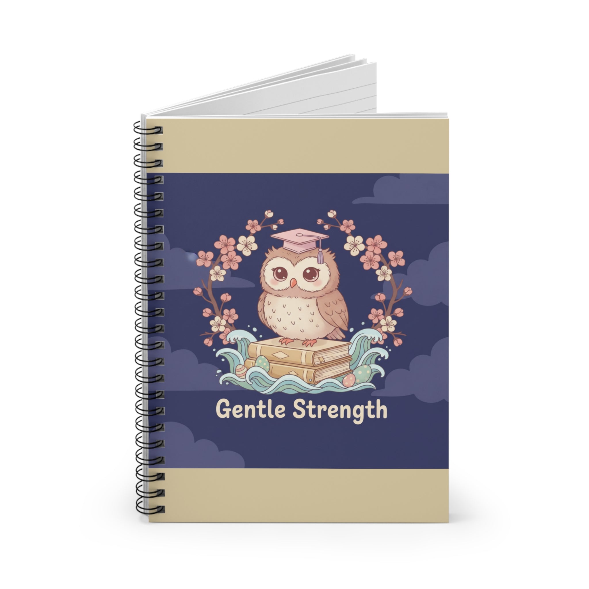 Owl Spiral Notebook – Gentle Strength