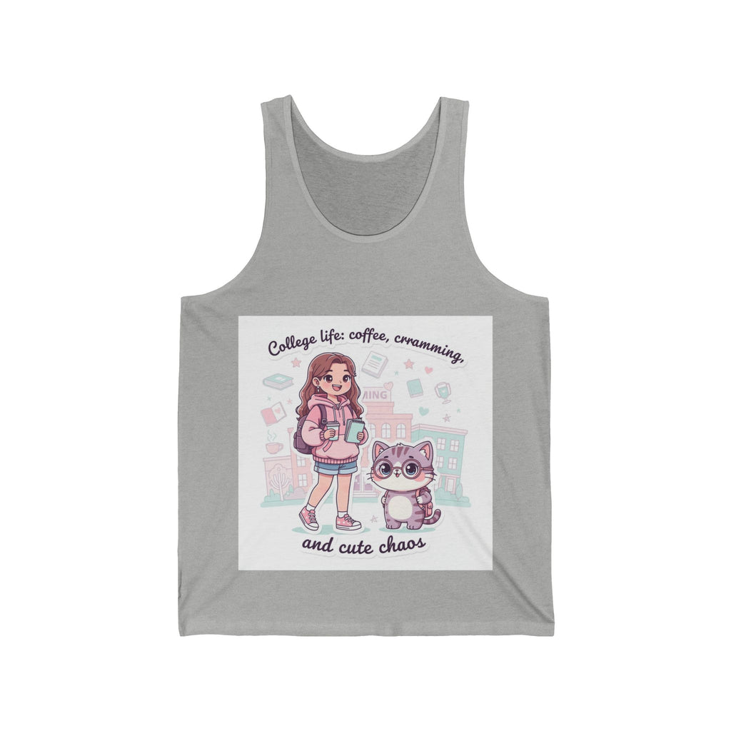 College life: coffee, cramming, and cute chaos Tank Top