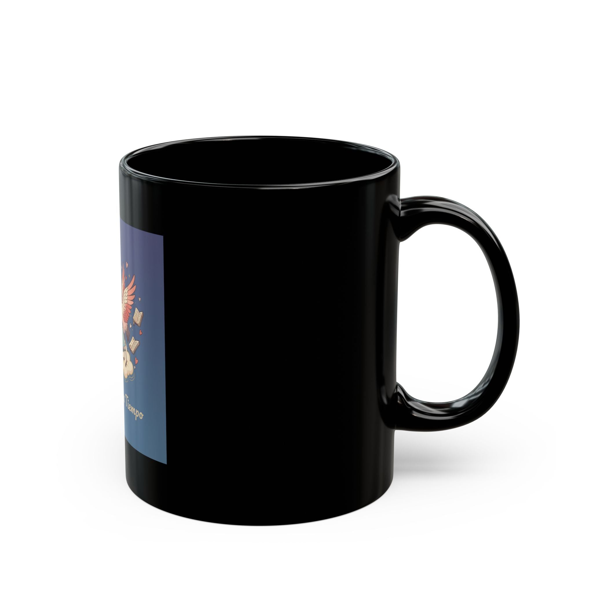 La Magia Toma Tiempo Flamingo Black Mug 11oz