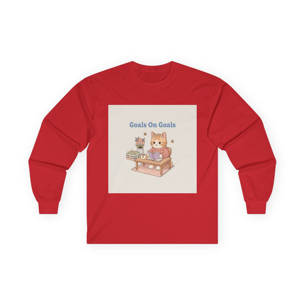 Goals On Goals Cat Long Sleeve Tee