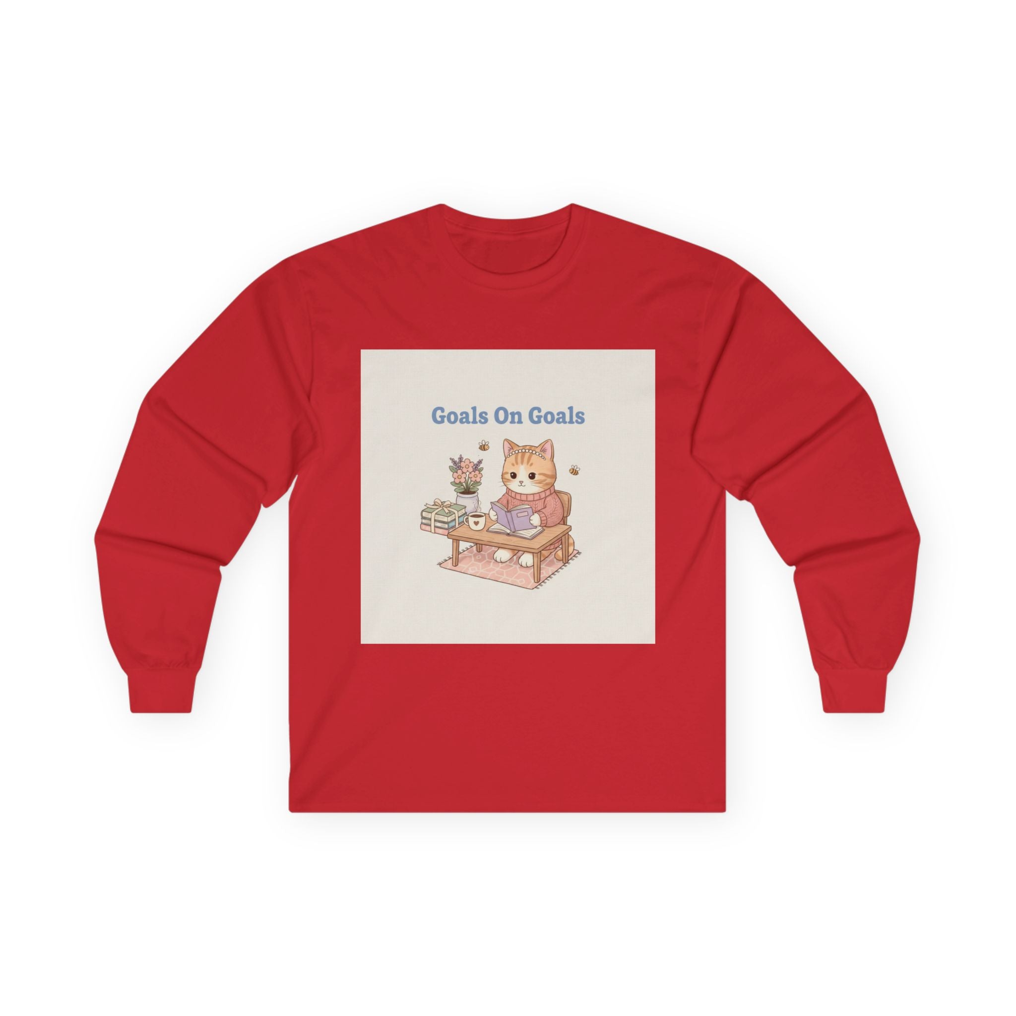 Goals On Goals Cat Long Sleeve Tee