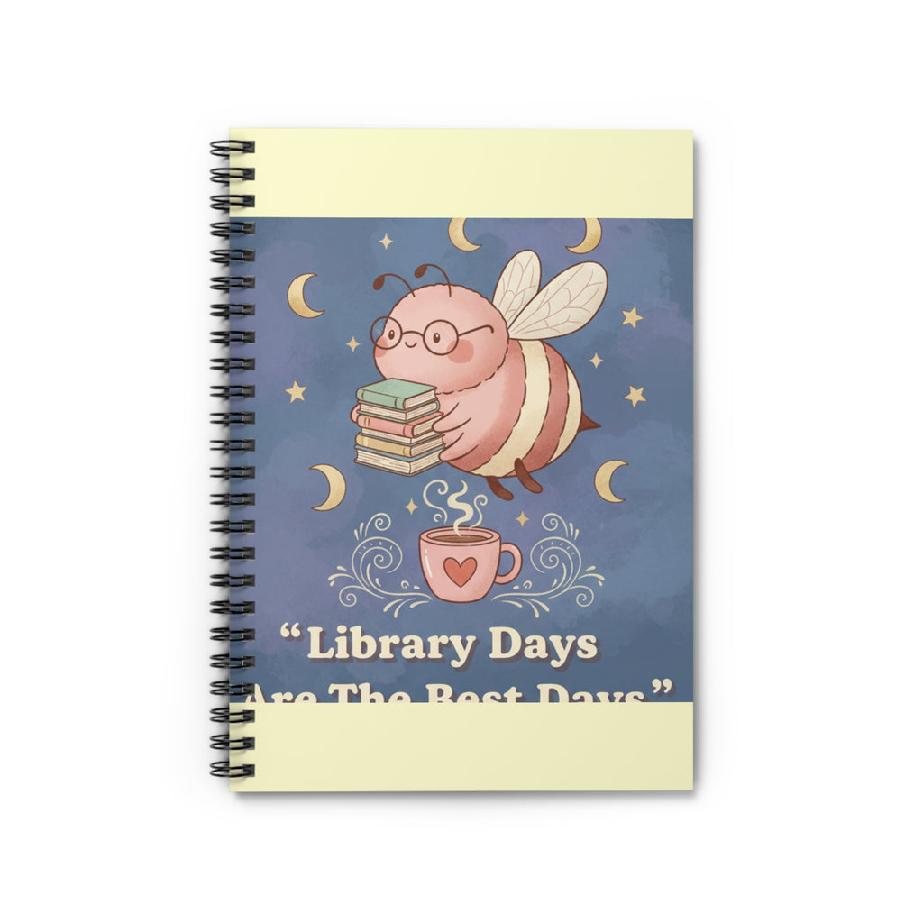 Bee Spiral Notebook – Library Days Are the Best Days