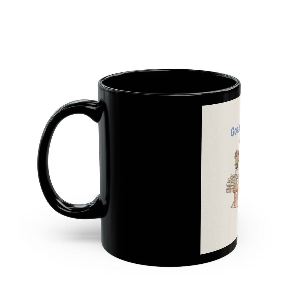 Goals On Goals Cat Black Mug 11oz