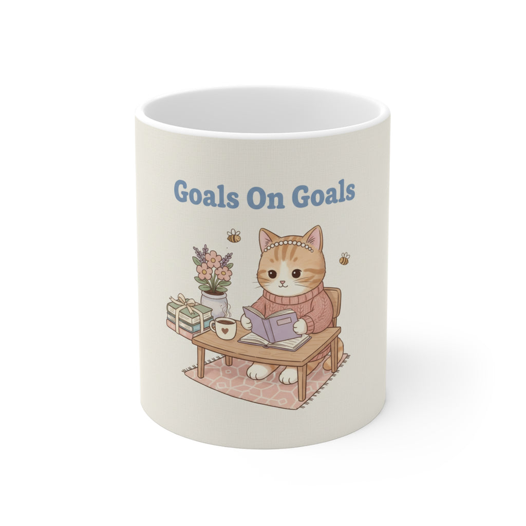 Goals On Goals Cat Mug 11oz