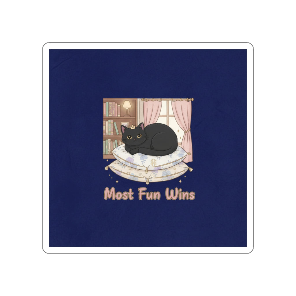 Black Cat Die-Cut Sticker – Most Fun Wins
