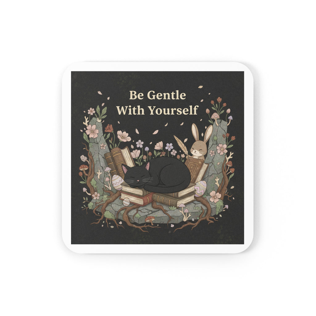 Bunny Cork Coaster – Be Gentle With Yourself