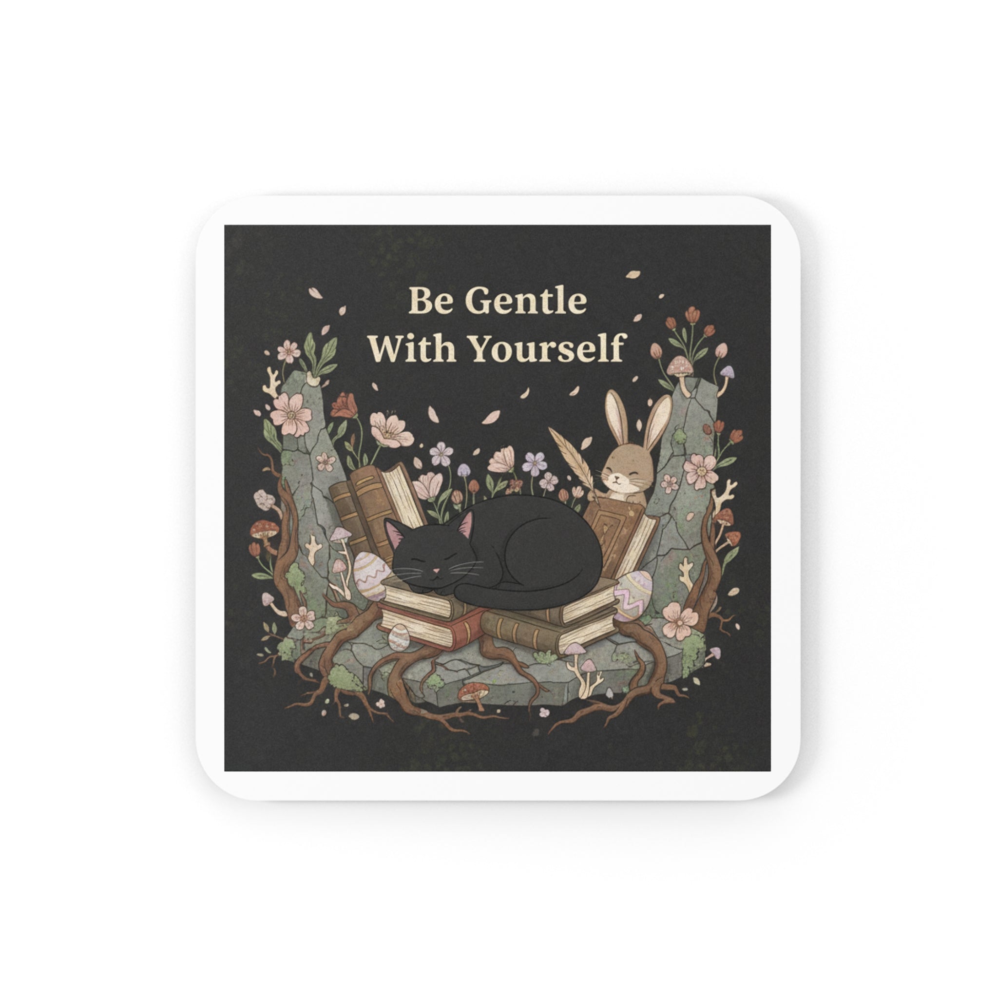 Bunny Cork Coaster – Be Gentle With Yourself