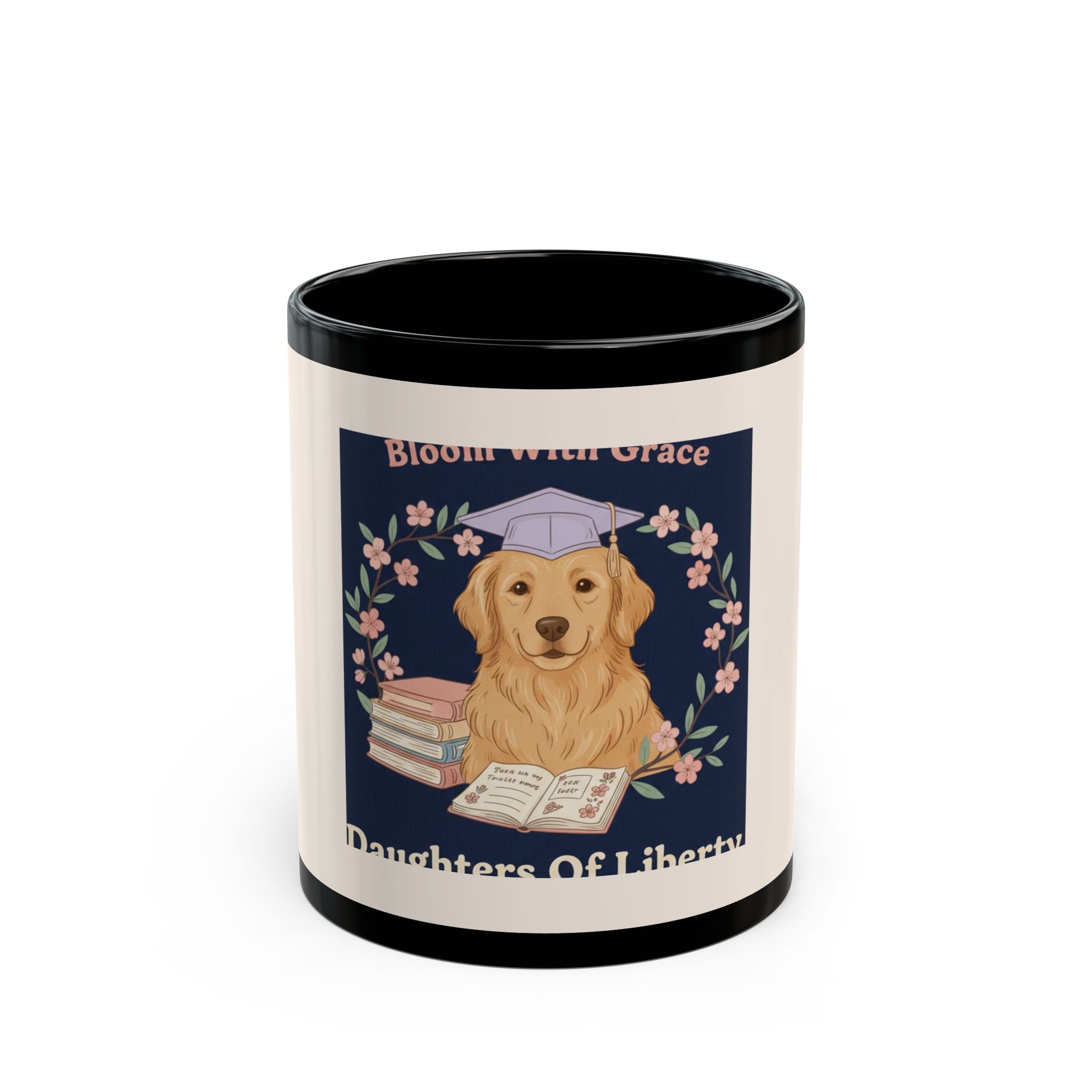 Golden Retriever Black Mug 11oz – Bloom With Grace